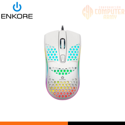 Mouse Gamer Geox Ekm 121 USB Luces LED RGB  blanco