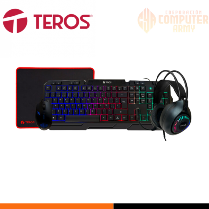 COMBO TEROS 4 EN 1 TECLADO + MOUSE + MOUSEPAD + AUDIFONOS