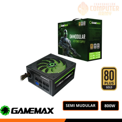 FUENTE PODER GAMEMAX 800W SEMIMODULAR 80 PLUS BRONZE