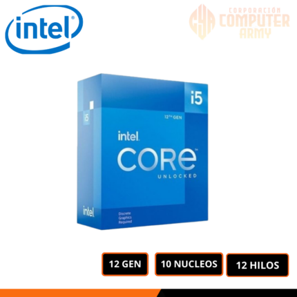 PROCESADOR INTEL CORE I5 12600KF, 3.7GHZ HASTA 4.9GHZ, CACHE 20MB, LGA 1700, SIN COOLER