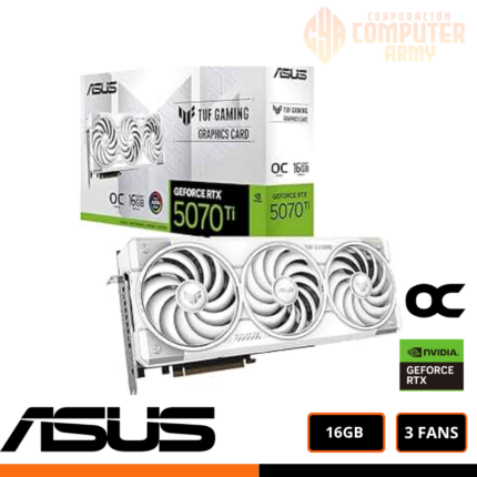 TARJETA DE VIDEO ASUS TUF Gaming GeForce RTX ™ 5070Ti 16GB GDDR7 White OC Edition