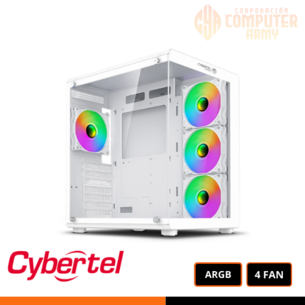 CASE GAMER XTREM WHITE CBX USB C 4FAN RGB PECERA