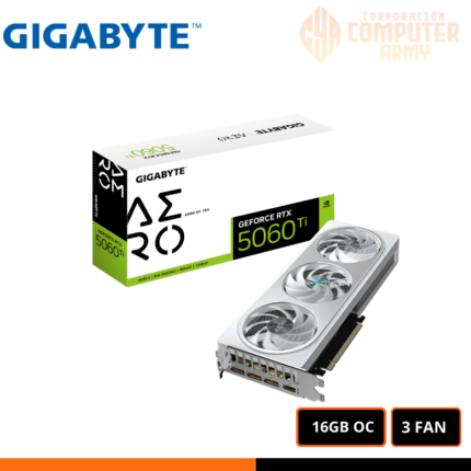 TARJETA DE VIDEO GIGABYTE GEFORCE RTX 5060Ti 16GB GDDR7 128BITS AERO OC