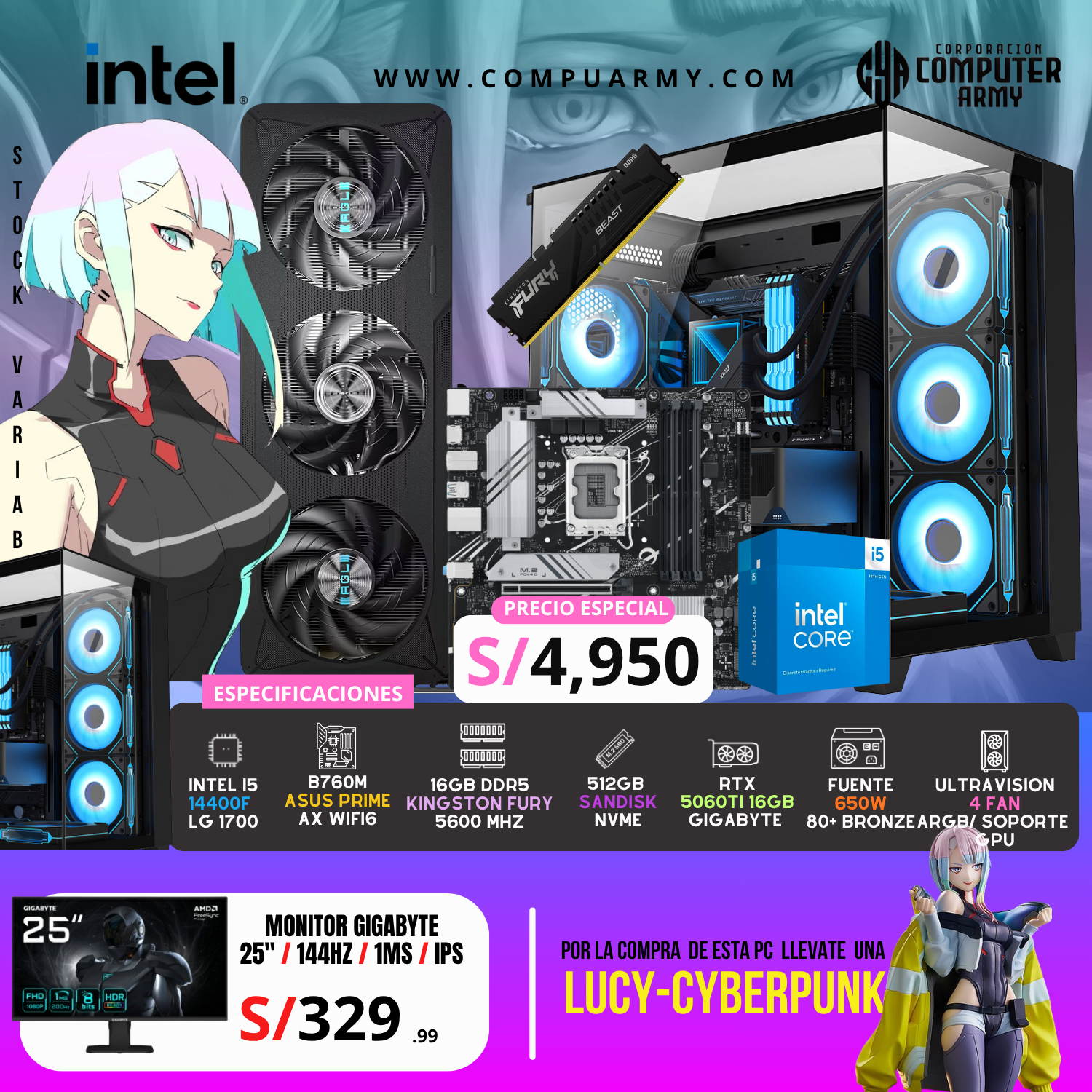 43_20260523_000024_0042 PC WAIFU LUCY - INTEL I5 14400F + RTX 5060TI 16GB - Imagen 1